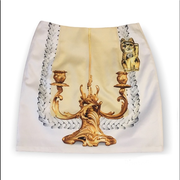 Labriells Lucky Cat Printed Mini Skirt NWT - Picture 4 of 15